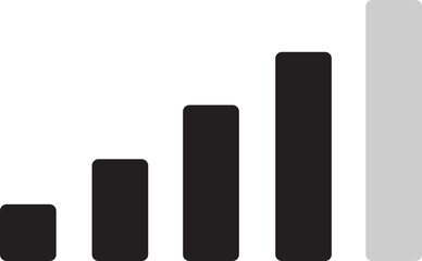 Signal strength level Flat icon vector pictogram graphic, mobile antenna connection quality symbol sign illustration. Cellular network transmission image isolated on transparent background.