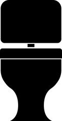Toilet icon bowl sanitary clean silhouette ware vector bathroom in trendy black flat style. Bidet toilet flush WC icon for website design isolated on transparent background. furniture for bathroom.