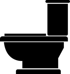 Toilet icon bowl sanitary clean silhouette ware vector bathroom in trendy black flat style. Bidet toilet flush WC icon for website design isolated on transparent background. furniture for bathroom.