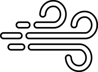 Wind icon fresh vector cloud air. Blowing wind / windy line illustration for apps and website design. Premium Quality wind motion, air blow, swirl Design Element isolated on transparent background.