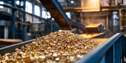 Gold extraction at a processing plant showcases advanced techniques in gold mining, highlighting the efficiency and innovation in the field of gold extraction operations.