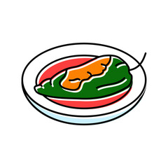 chiles rellenos mexican cuisine color icon vector. chiles rellenos mexican cuisine sign. isolated symbol illustration