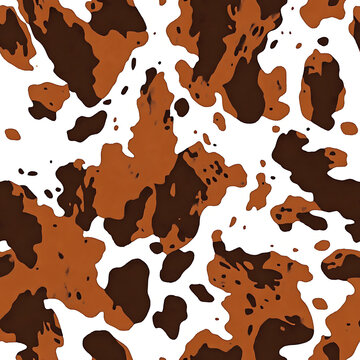 Brown and cream abstract cow print seamless pattern suitable for fabric and wallpaper designs