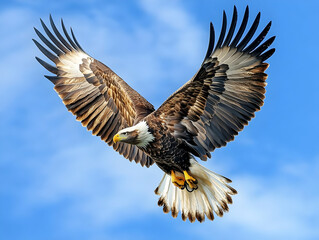 Obraz premium Majestic Bald Eagle in Flight - A Realistic Illustration
