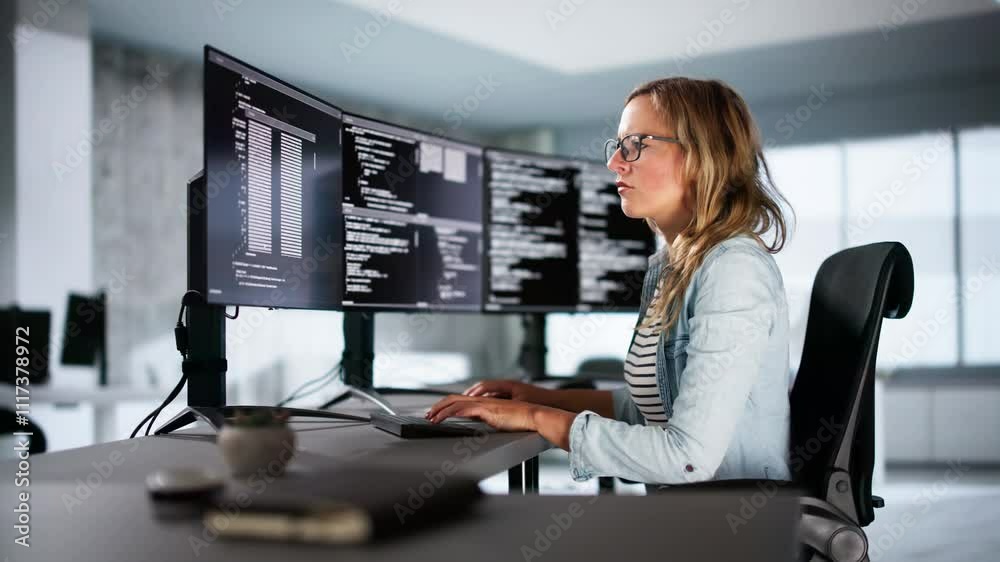 Poster Software Programmer Or Coder Woman