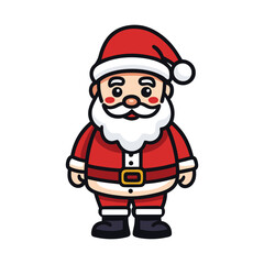 Vector illustration of a Santa claus standing gently