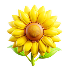Sunflower PNG Image with Clear Transparent Background for Print Design