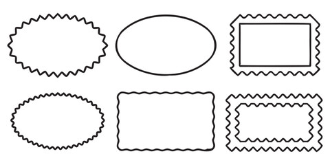 minimalistic squiggle frames with wavy and zigzag edges for contemporary design