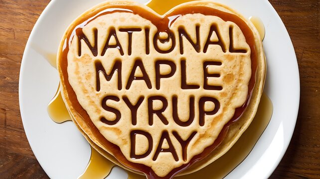 Heart shaped pancakes celebrate national maple syrup day - Powered by Adobe