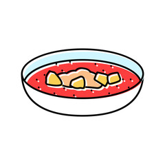 menudo soup mexican cuisine color icon vector. menudo soup mexican cuisine sign. isolated symbol illustration