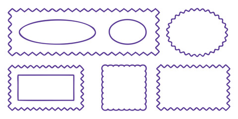 minimalistic squiggle frames with wavy and zigzag edges for contemporary design