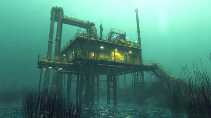 Underwater Mining Station with High-Tech Features