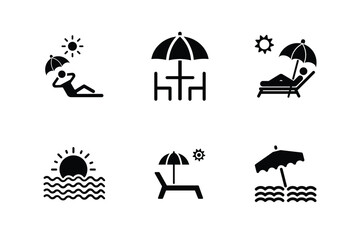 Vector illustration of leisure and relaxation vector icons