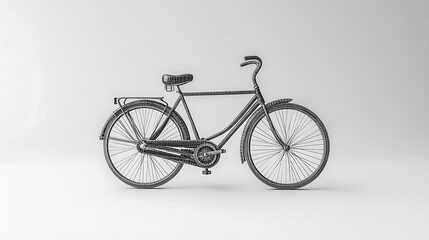 Vintage Bicycle 3D Model Wireframe Render Classic Retro Two Wheeler  Transportation Design