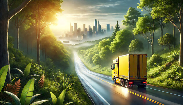 semi truck transportation industry concept truck Business background