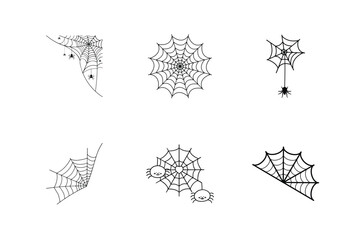 Vector illustration of Halloween spider webs