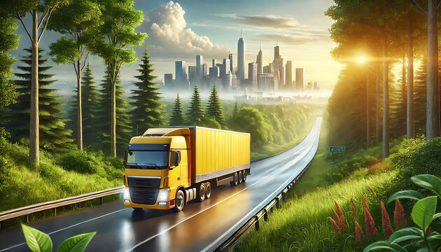 truck transportation Business industry Logistics cargo transportation concept