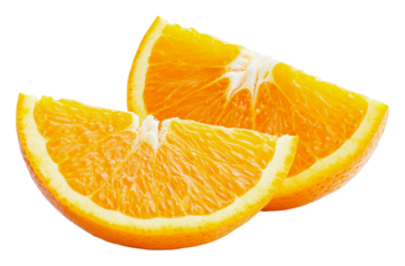 Fresh orange slices ready for a healthy snack, cut out - stock png.