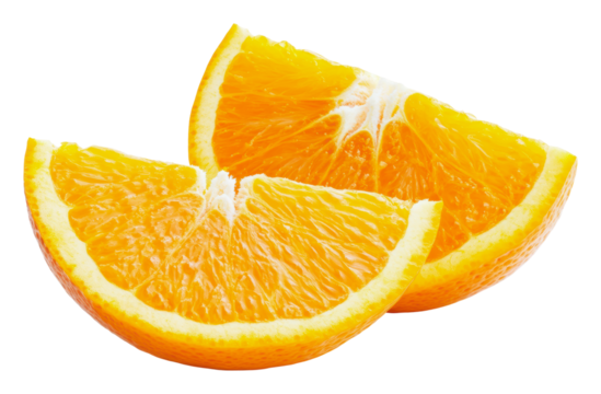 Fresh orange slices ready for a healthy snack, cut out - stock png.