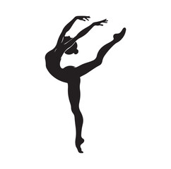 Gymnastics female vector illustration silhouette