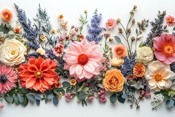 The arrangement of lovely blossomed flowers. Generative Ai
