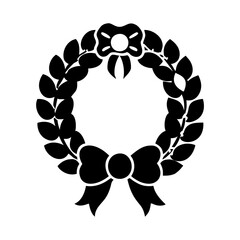 wreath silhouette, christmas vector icon - silhouette vector art of wreath, symbolizing holiday celebrations. christmas silhouette.