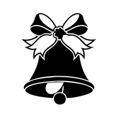 christmas bell silhouette, christmas vector icon - silhouette vector art of christmas bell, symbolizing holiday celebrations. christmas silhouette.