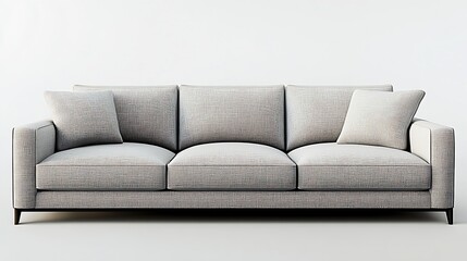 Naklejka premium Minimalist Modern Gray Sofa in Contemporary Living Room Design : Generative AI