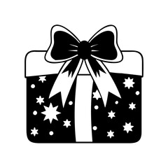 christmas present with ribbon silhouette, christmas vector icon - silhouette vector art of christmas present with ribbon, symbolizing holiday celebrations. christmas silhouette.