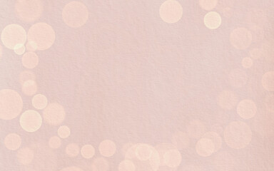 Vintage kraft rectangular pink color paper with old texture,effect bokeh around the perimeter with empty space for the text in the center for greetings,invitations.Hand drawn watercolor background