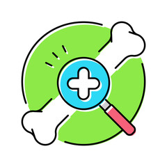 bone health osteoporosis bone color icon vector. bone health osteoporosis bone sign. isolated symbol illustration