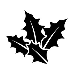 holly leaves silhouette, christmas vector icon - silhouette vector art of holly leaves, symbolizing holiday celebrations. christmas silhouette.