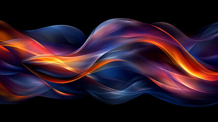 Dynamic and colorful abstract waves with vibrant hues of orange and blue, creating mesmerizing visual effect