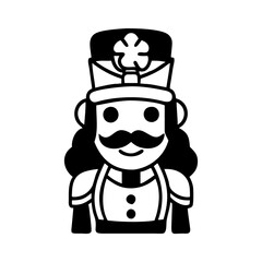 nutcracker figure silhouette, christmas vector icon - silhouette vector art of nutcracker figure, symbolizing holiday celebrations. christmas silhouette.