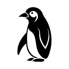 Fototapeta premium penguin silhouette, christmas vector icon - silhouette vector art of penguin, symbolizing holiday celebrations. christmas silhouette.