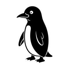 penguin silhouette, christmas vector icon - silhouette vector art of penguin, symbolizing holiday celebrations. christmas silhouette.