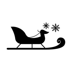 sleigh silhouette, christmas vector icon - silhouette vector art of sleigh, symbolizing holiday celebrations. christmas silhouette.