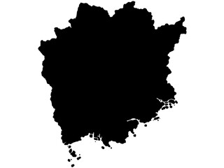 Obraz premium 少しゆるい岡山県のシルエット 中国地方