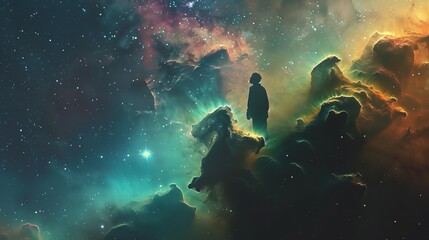 Fototapeta premium Majesty of the Nebula in the Regal Beauty of the Astral. Generative Ai