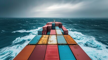 A container ship navigating rough seas while still accurately providing location and status updates through GPS technology highlighting the reliability and resilience of tracking