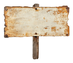 Rustic wooden sign with blank surface for messages, cut out - stock png.
