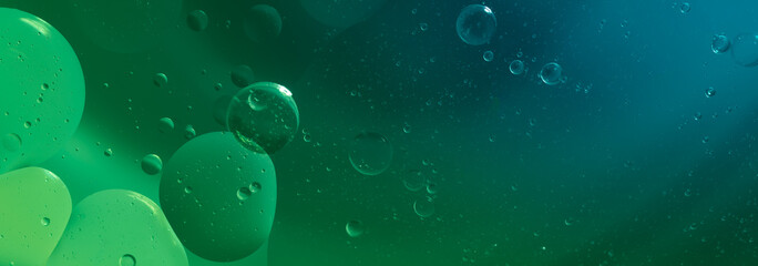 Abstract Green water bubbles background