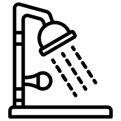 Shower Vector Line Icon