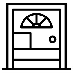 Room Door Vector Line Icon