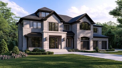 Luxury Brick House Architectural Design