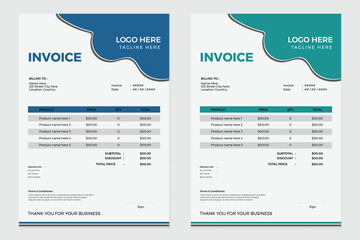 Simple Minimalistic Creative Invoice Template Design