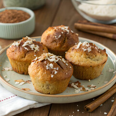 homemade coconut cinnamon muffins