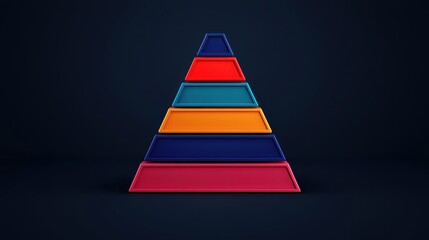 Colorful pyramid toy with vibrant layers arranged in playful design. This educational toy promotes cognitive development and fine motor skills in children