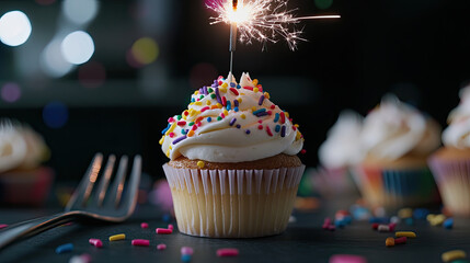 Fireworks Cupcake Party Concept in 4K