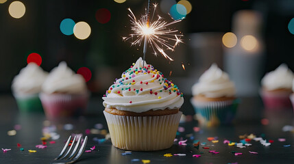 Fireworks Cupcake Party Concept in 4K